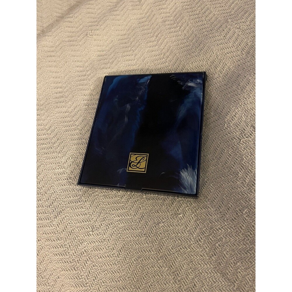 Vintage Estee Lauder Double Mirror, Travel Folding Navy Blue Marble Magnifying